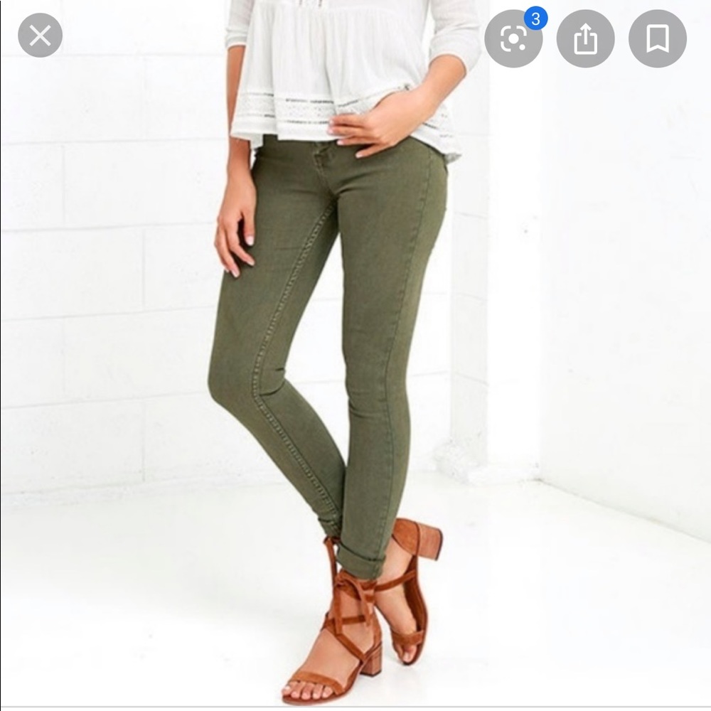 J Crew olive green toothpick pants women’s size 26